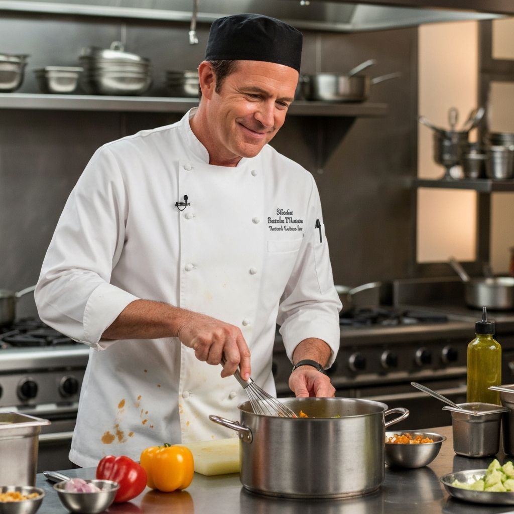 Bobby Flay with cookware